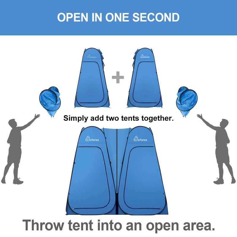 WolfWise 2 Room Pop Up Shower Privacy Tent Dressing Room Sun Shelter for Outdoor Camp Toilet Camping Biking Fishing - Image 4
